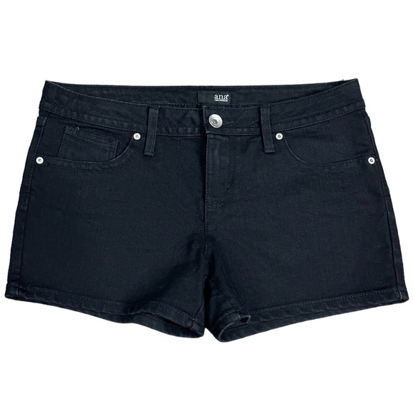 Women's a.n.a New Approach 8 Medium Denim Shorts Jeans Jean Black Stretch Short - Picture 3 of 7